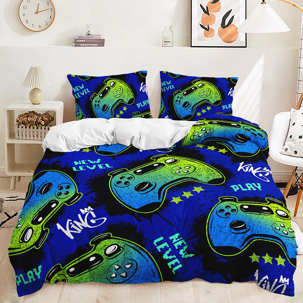 Комплект пододеяльника и наволочек «Геймпад для кросс-платформенных игр» - 3 предмета постельного белья для детской комнаты (Европейский/Американский стиль) 135x200 cm (2-piece set)
