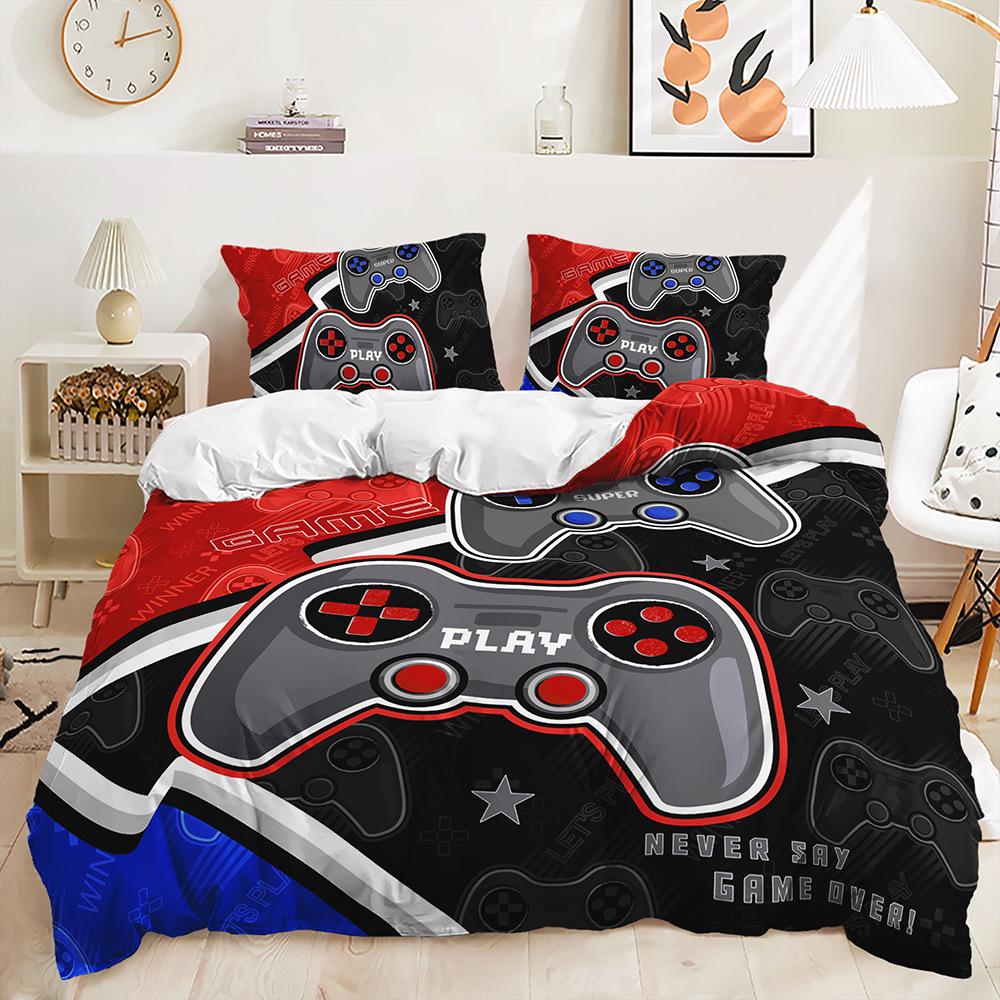 Комплект пододеяльника и наволочек «Геймпад для кросс-платформенных игр» - 3 предмета постельного белья для детской комнаты (Европейский/Американский стиль) 200x200 cm (3-piece set)